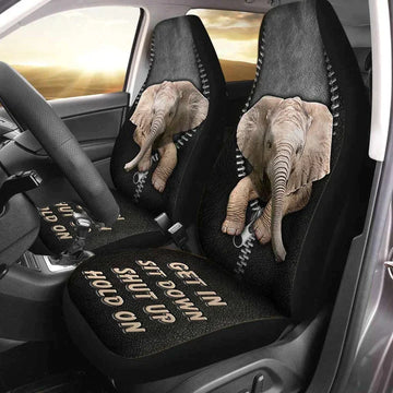 Elephant Zipper Hold on Funny Car Seat Covers