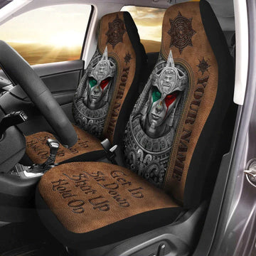 Personalized Name Mexico Aztec Calendar Hold on Funny Car Seat Covers