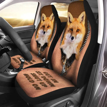 Fox Hold on Funny Car Seat Covers, Front Bucket Seat Cover For Car