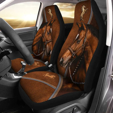 Brown Horse Car Seat Cover Set, Car Seat Protector, Car Decor, Car Cover Gift