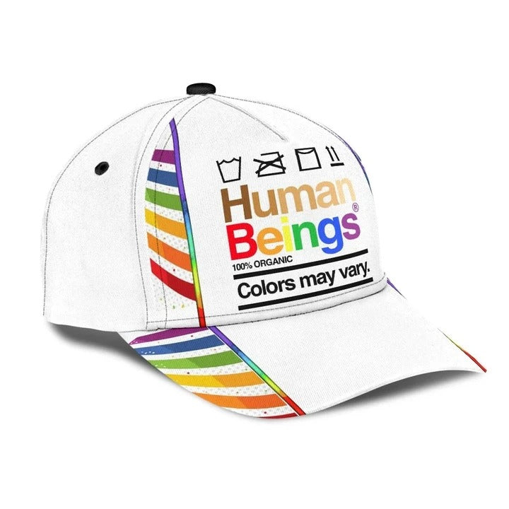 Lesbian Cap, Rainbow Human Beings White Background Lgbt Printing Baseball Cap Hat