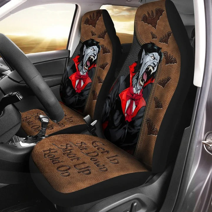 Vampire Hold on Funny Car Seat Covers Universal Fit Set