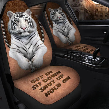 White Tiger 3D All Over Print Car Seat Cover