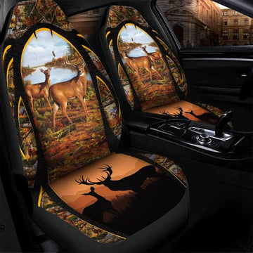 3D All Over Printed Love Deer Car Seat Protectors, Women Men Car Seat Cover