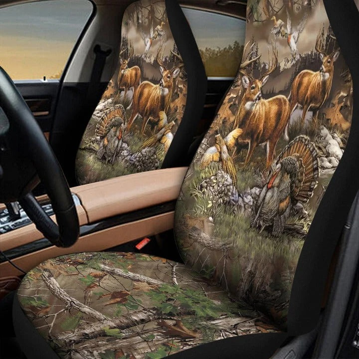 Hunting Lover Front Car Seat Cover, Car Decor For Hunter, Hunting Auto Seat Protector