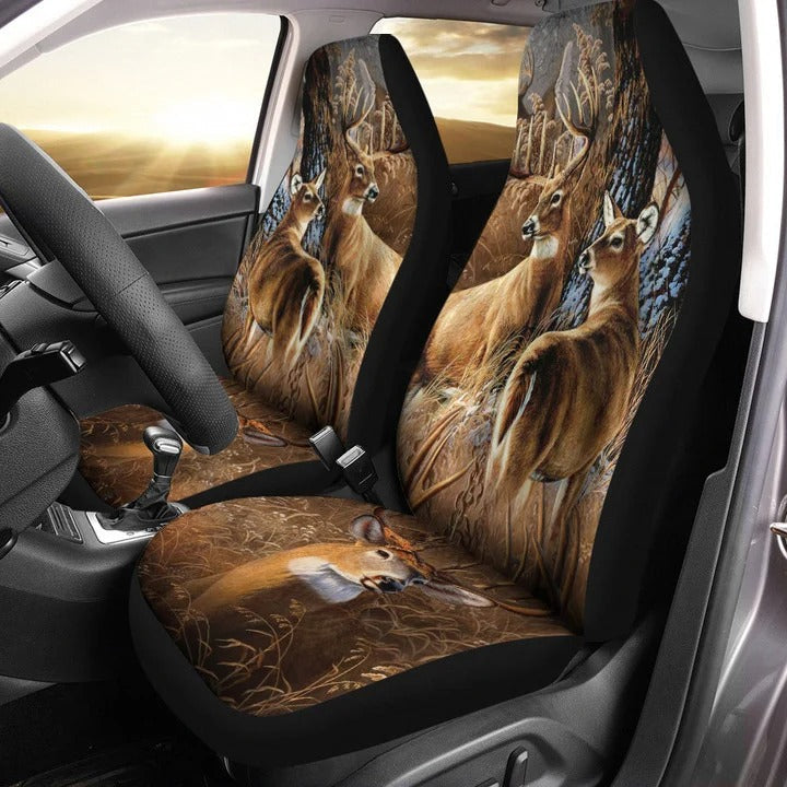 Deer Car Seat Cover For Men Women, Love Deer Front Seat Cover For Auto, Deer Lover Gifts