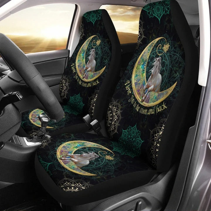 I Love You To The Moon And Back Horse Car Seat Cover Set