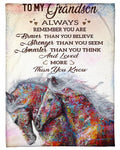 Always Remember You Are Smarter Than You Think Great Gift For Grandson Fleece Blanket - 5