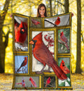 3D Red Cardinal Bird Birding Birds Lover Gifts Fleece Blanket Quilt