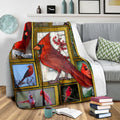 3D Red Cardinal Bird Birding Birds Lover Gifts Fleece Blanket - 4