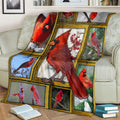 3D Red Cardinal Bird Birding Birds Lover Gifts Fleece Blanket - 3