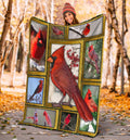 3D Red Cardinal Bird Birding Birds Lover Gifts Fleece Blanket - 5