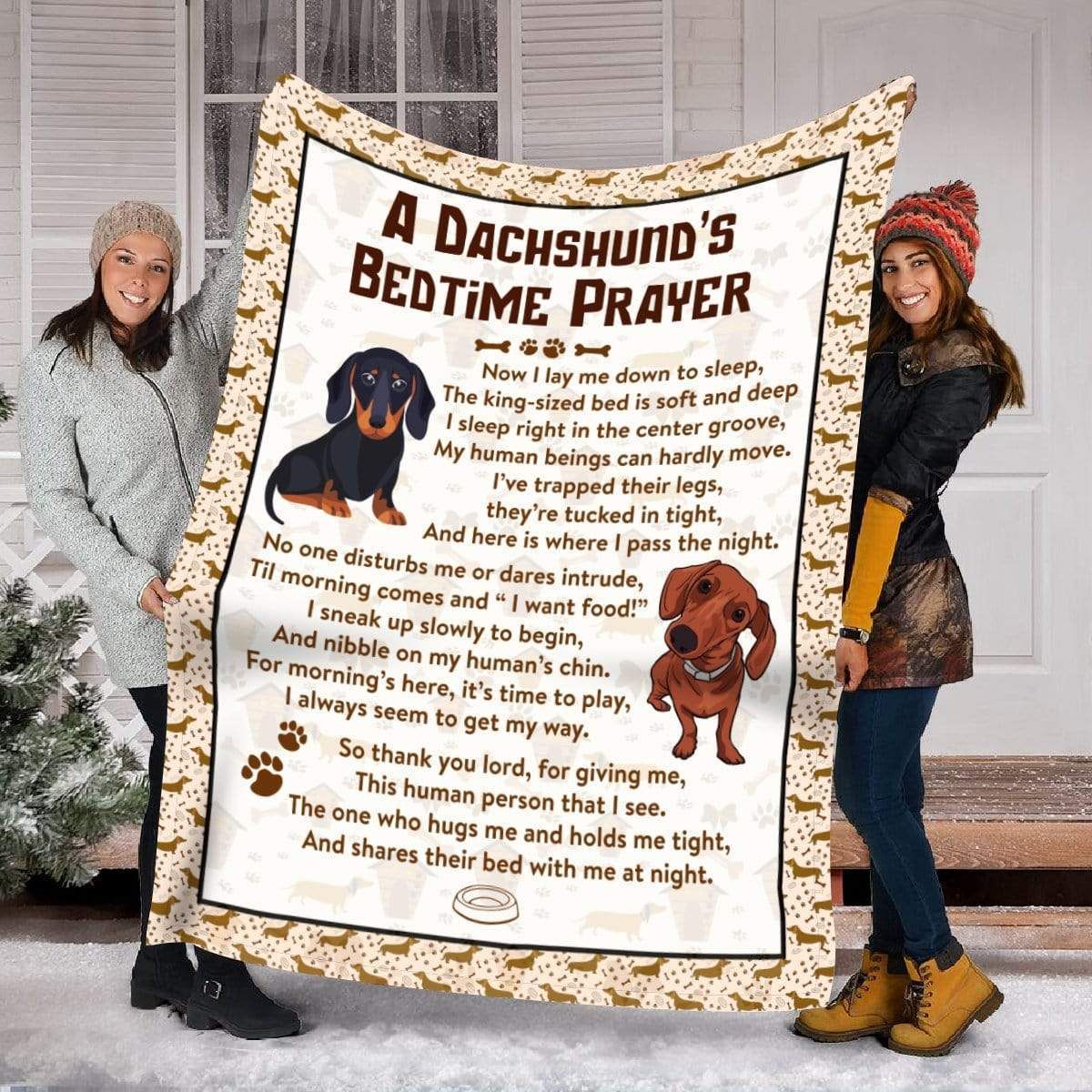 A Dachshunds Bedtime Prayer Dachshund Gift For Dog Lovers Fleece Blanket - 1