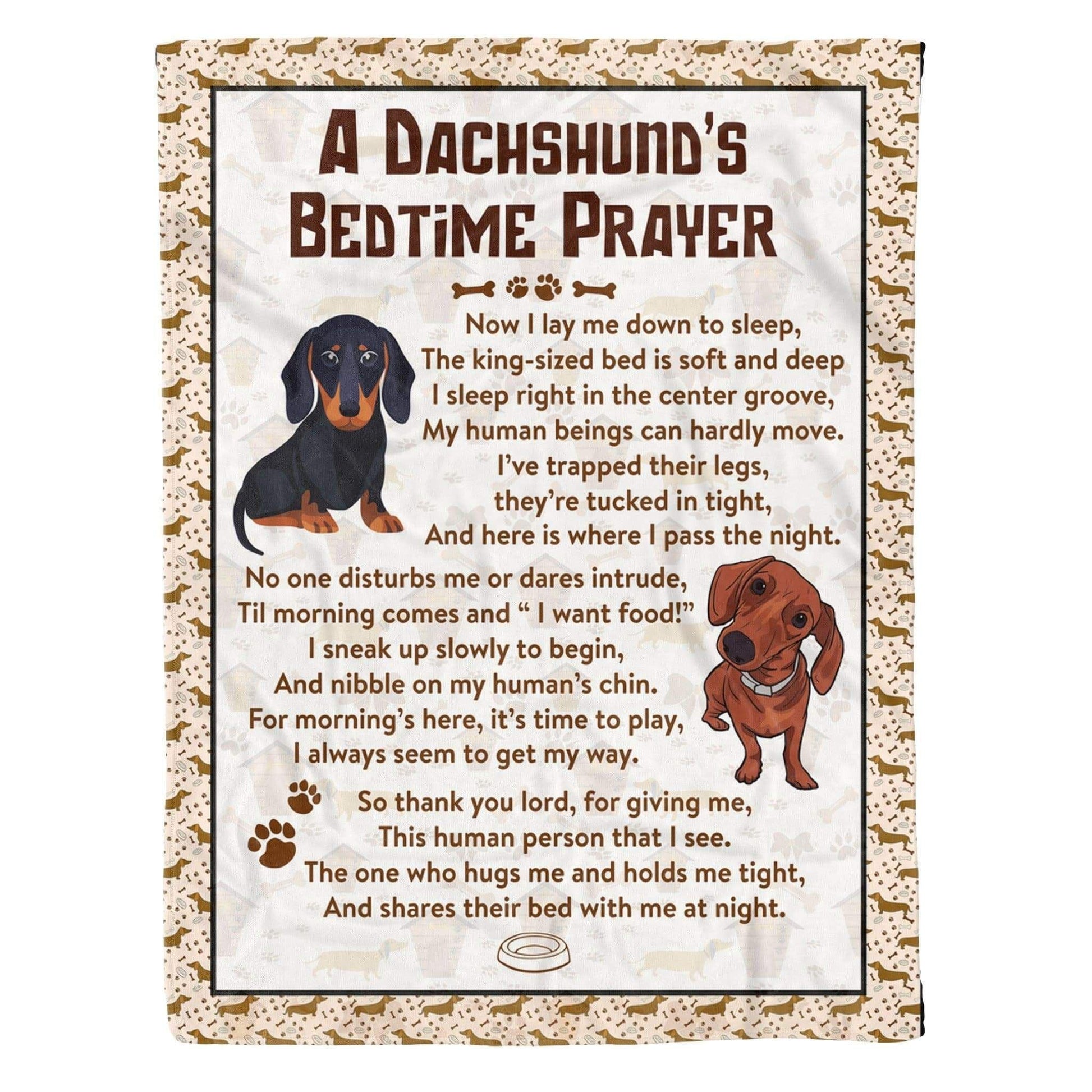 A Dachshunds Bedtime Prayer Dachshund Gift For Dog Lovers Fleece Blanket - 4