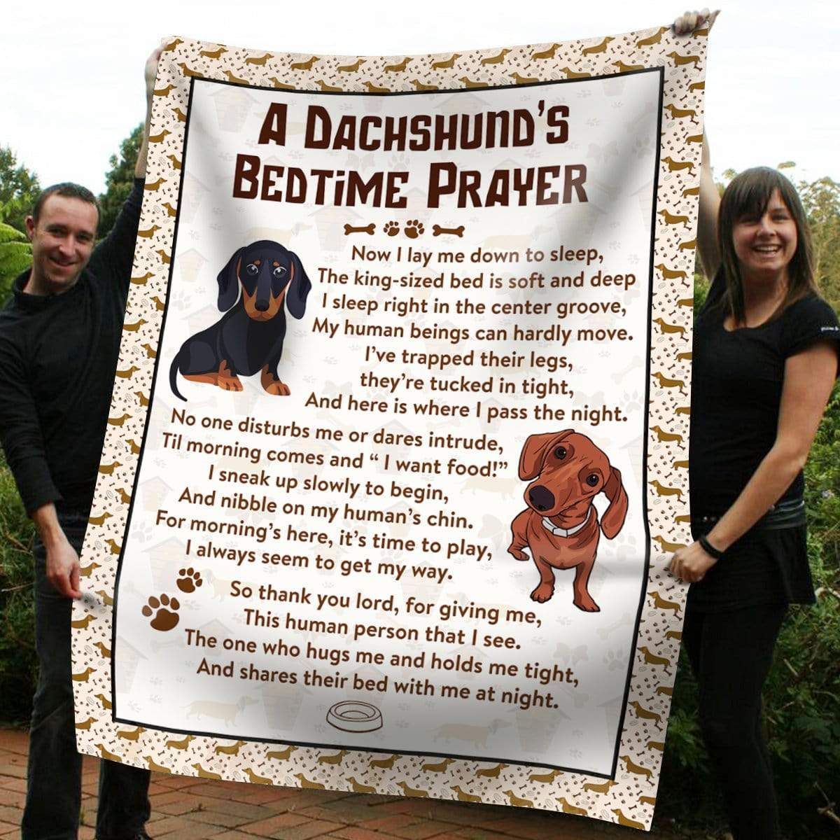A Dachshunds Bedtime Prayer Dachshund Gift For Dog Lovers Fleece Blanket - 3