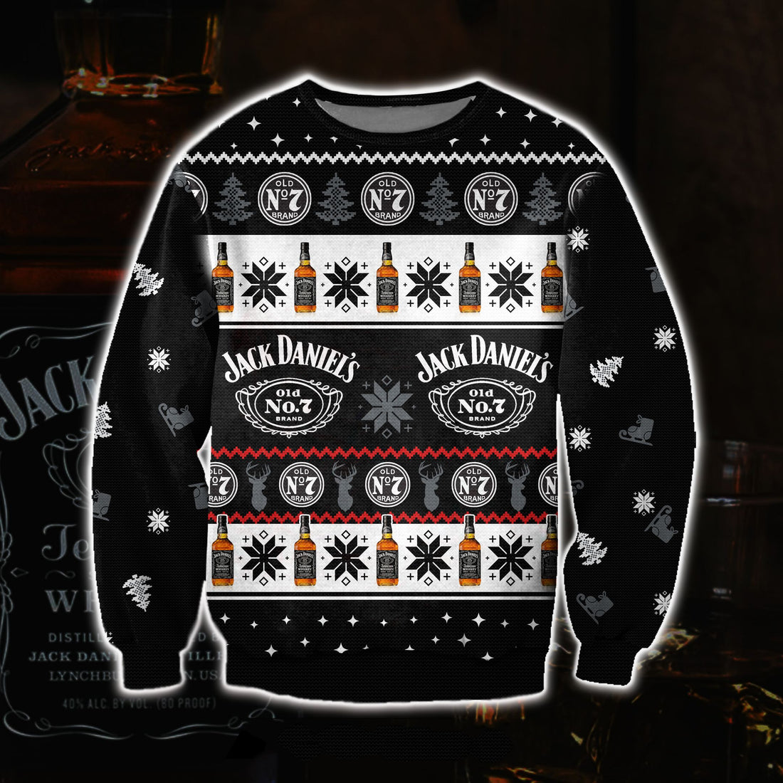3D Printed Jack Daniel'S Whiskey Ugly Christmas Sweater