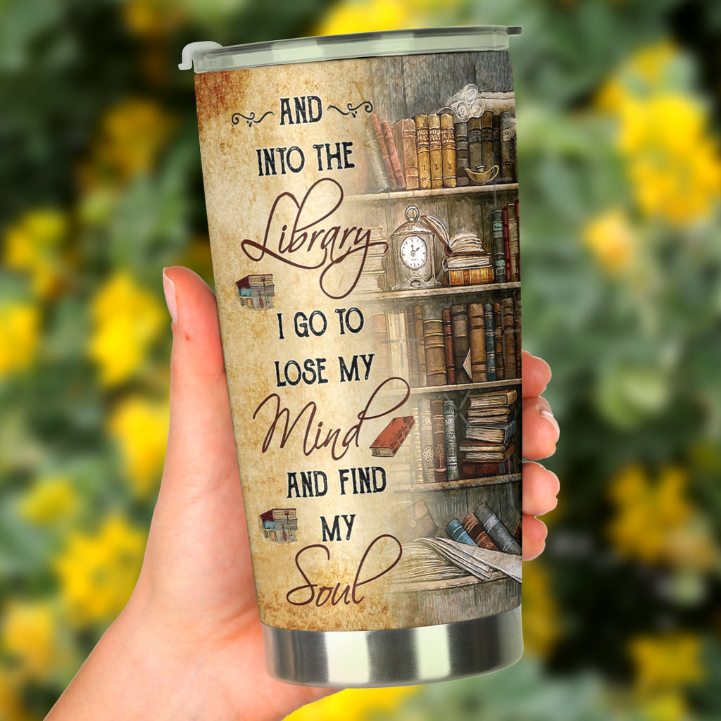 And Into The Library - Bookworm Vintage Tumbler Gift For Reading Book Lovers 1642215247513.png