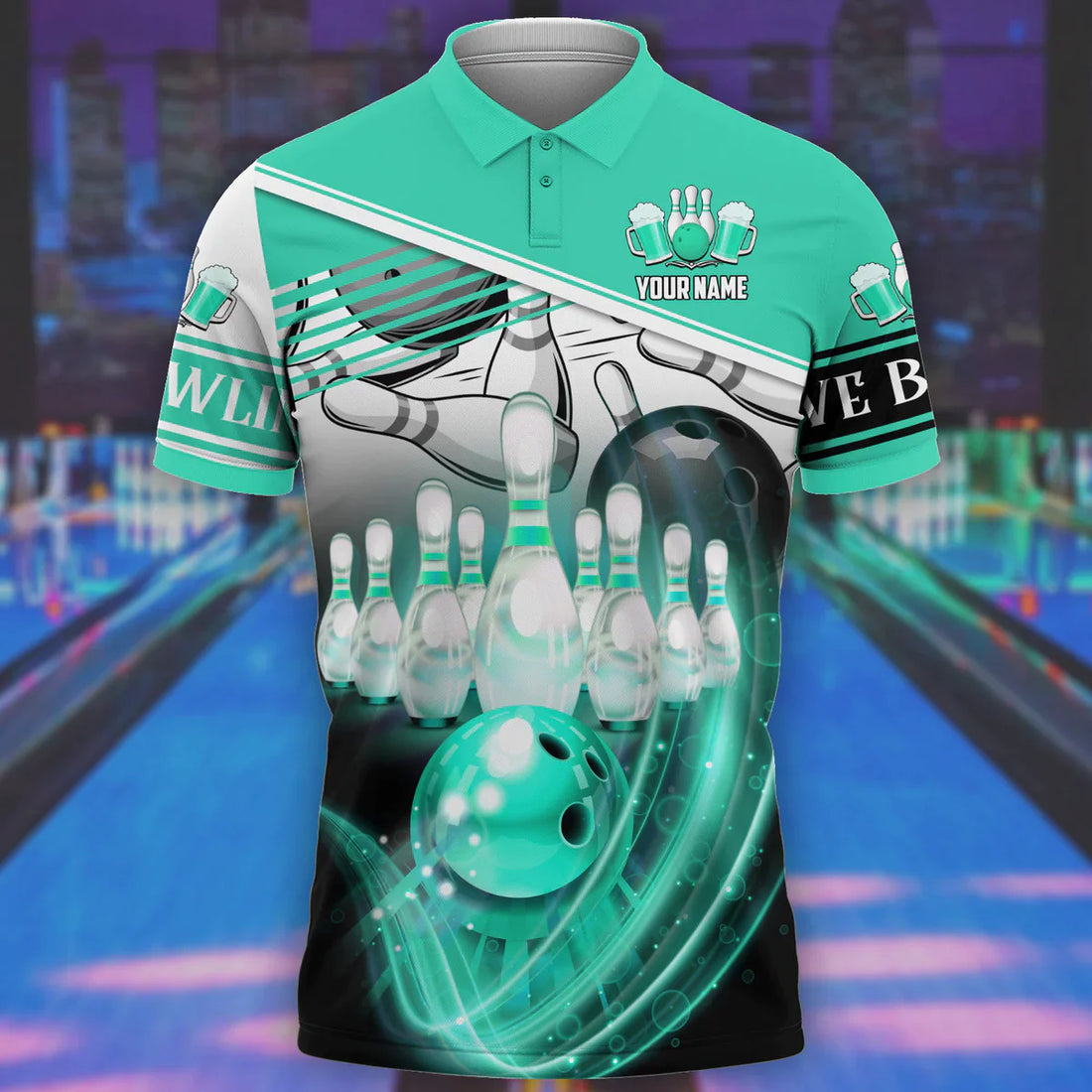 Personalized Bowling Team Custom Polo Shirt, Customized Bowling Gift