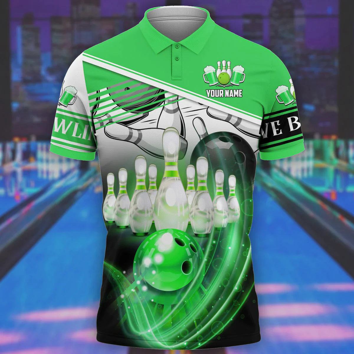 Personalized Bowling Team Custom Polo Shirt, Customized Bowling Gift