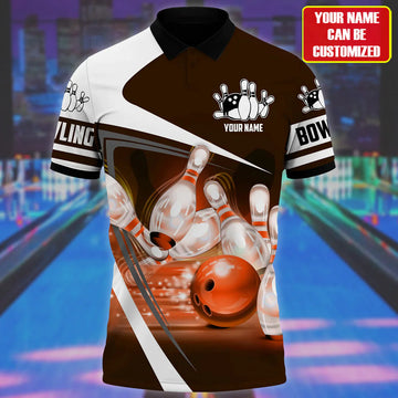 Personalized Bowling Team Custom Polo Shirt, Custom Bowling 3D T Shirt For Men Women, Bowling National Day Gift