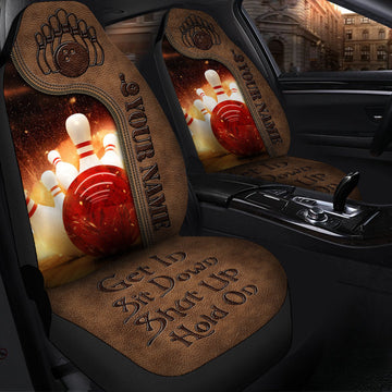 Personalized Name Bowling Car Seat Covers Universal Fit - Set 2