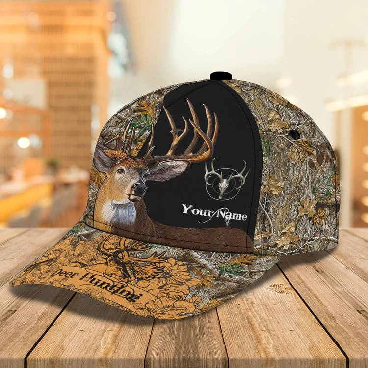 Personalized Deer Hunting Cap Gift For Dad And Son, 3D Classic Cap All Over Printed For Hunters