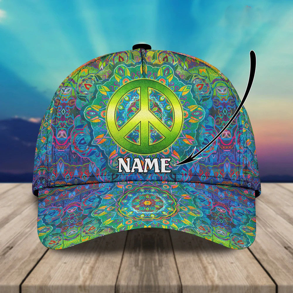 Hippie Dog Personalized Hippie Cap - Dog and Her 3D Cap for Hippie Lovers