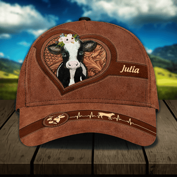 Personalized Holstein Cap for Daughter Farmer, Special Cow Hat for Her