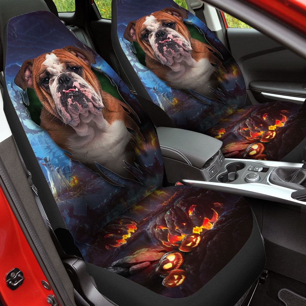 Bulldog Halloween Car Seat Covers