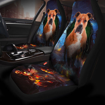 Pitbull Dog Halloween Car Seat Covers