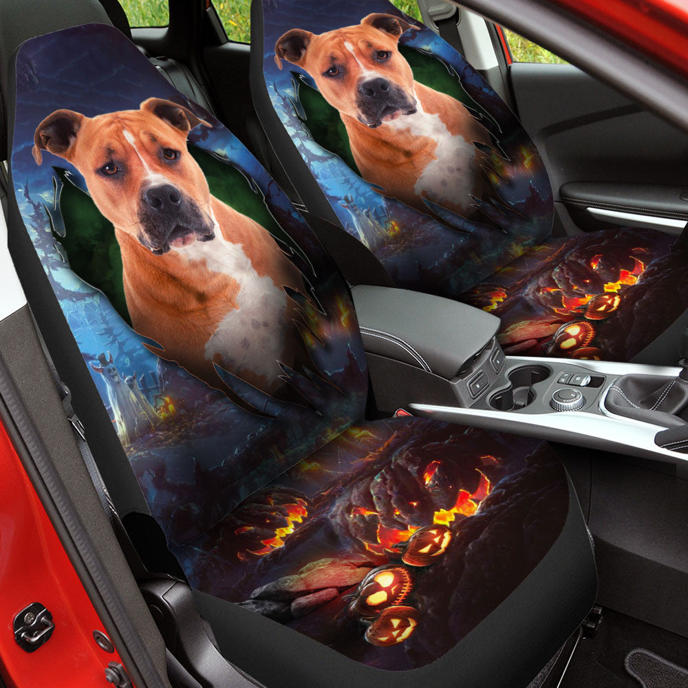 Pitbull Dog Halloween Car Seat Covers