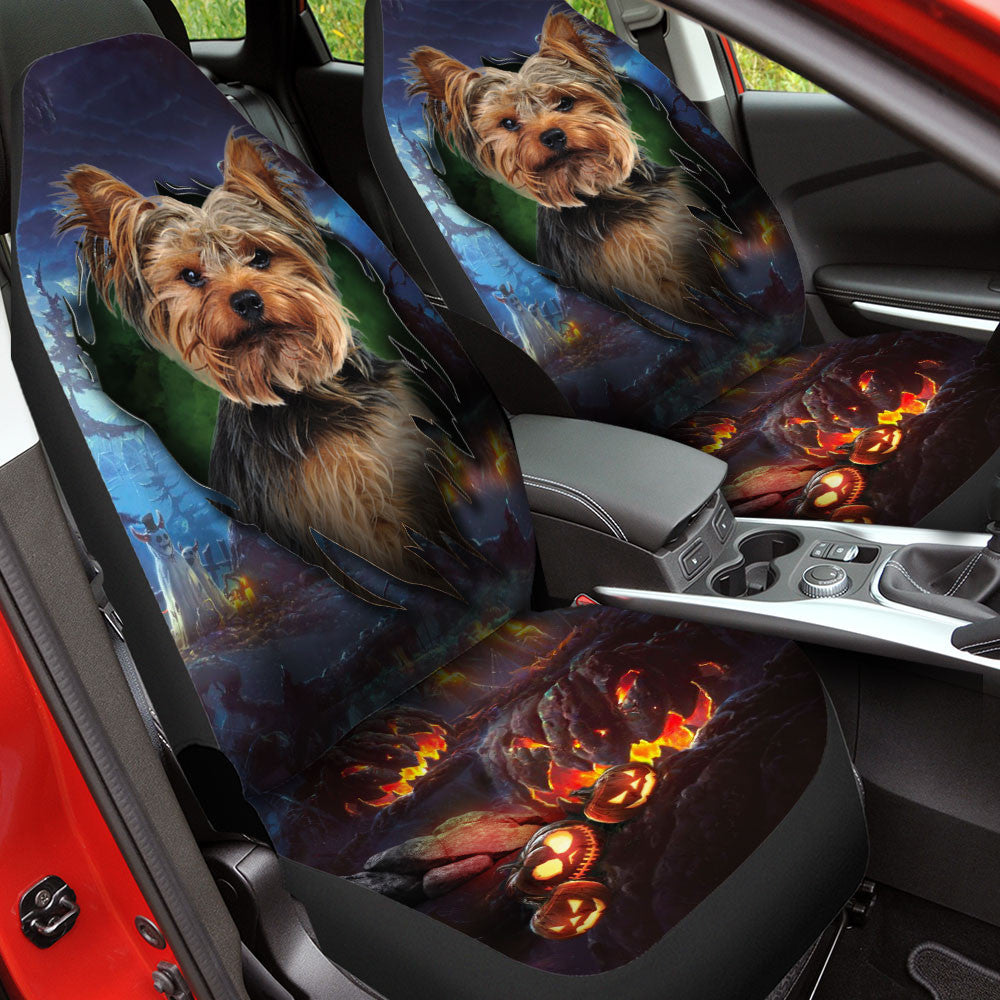 Yorkshire Terrier Dog Halloween Car Seat Covers