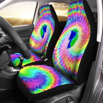 Unicorn Tie Dye Car Seat Covers Custom Car Accessories Hippie Gifts