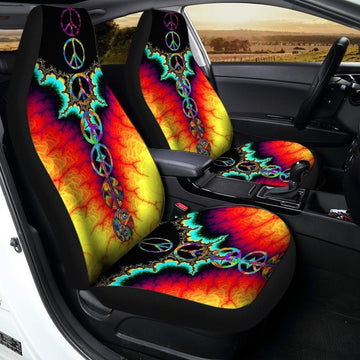 Peace Symbols Car Seat Covers Custom Hippie Car Accessories