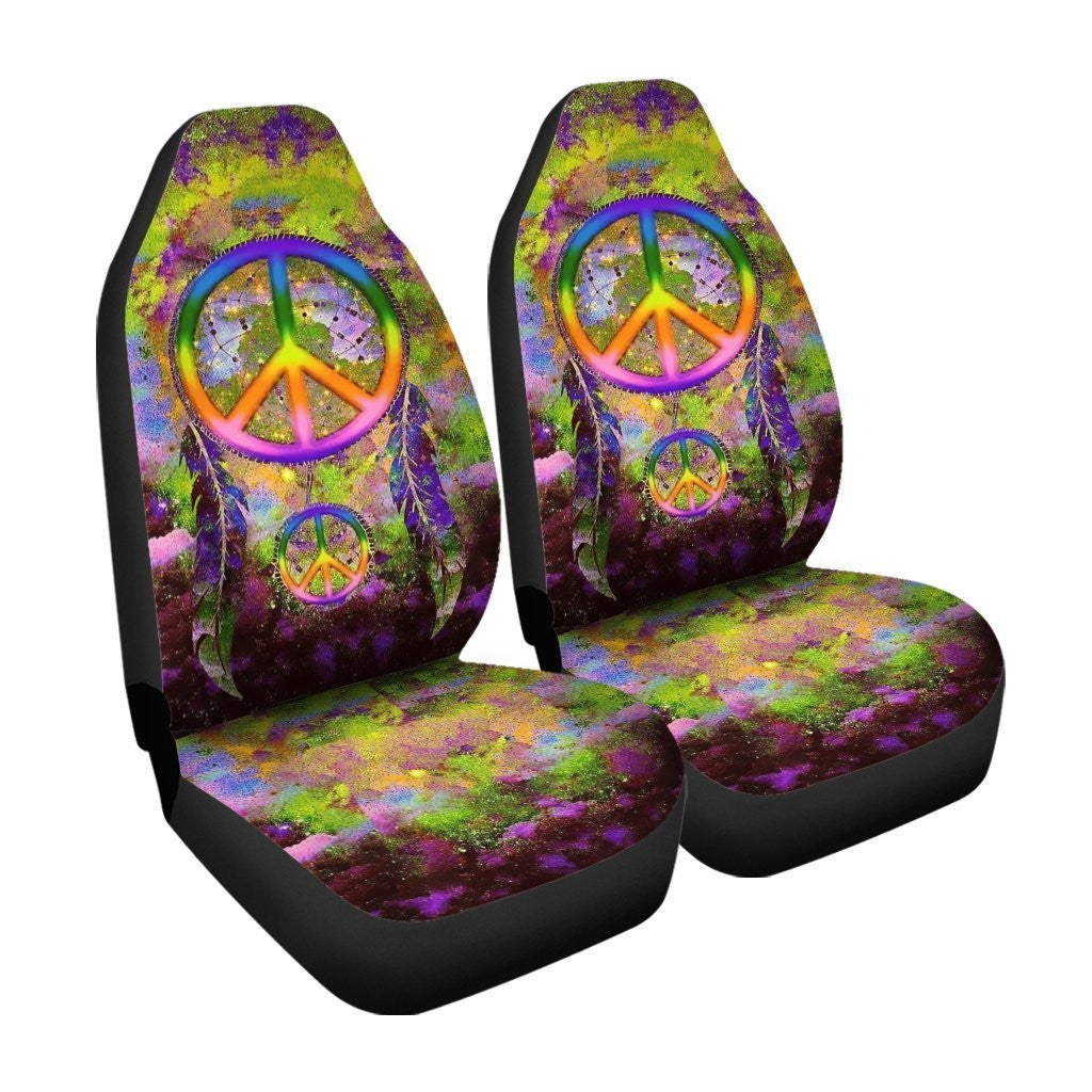 Dream Catcher Peace Car Seat Covers Custom Hippie Car Accessories