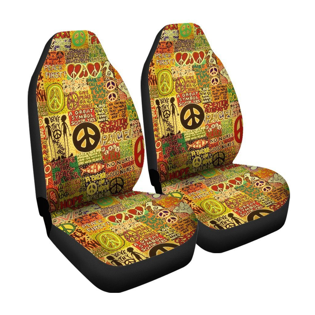 Hippie Peace Car Seat Covers Custom Vintage Hippie Aesthetic