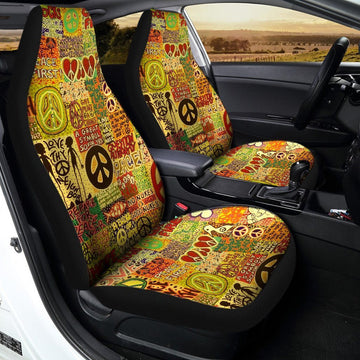 Hippie Peace Car Seat Covers Custom Vintage Hippie Aesthetic