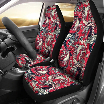 Drawing Farm Chicken Hen Car Seat Covers Set 2 Pc, Car Accessories Car Mats Covers