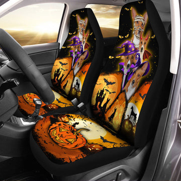 Basenji Halloween Pumpkin Scary Car Seat Covers