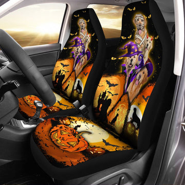 Golden Retriever Halloween Pumpkin Scary Car Seat Covers