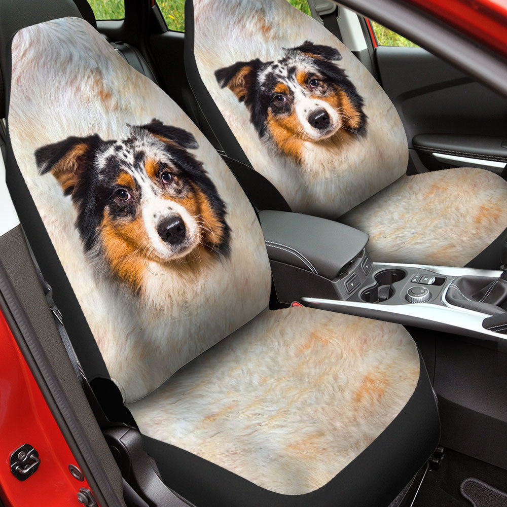 Australian Shepherd Dog Funny Face Car Seat Covers