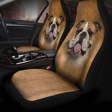 Bulldog Funny Face Car Seat Covers