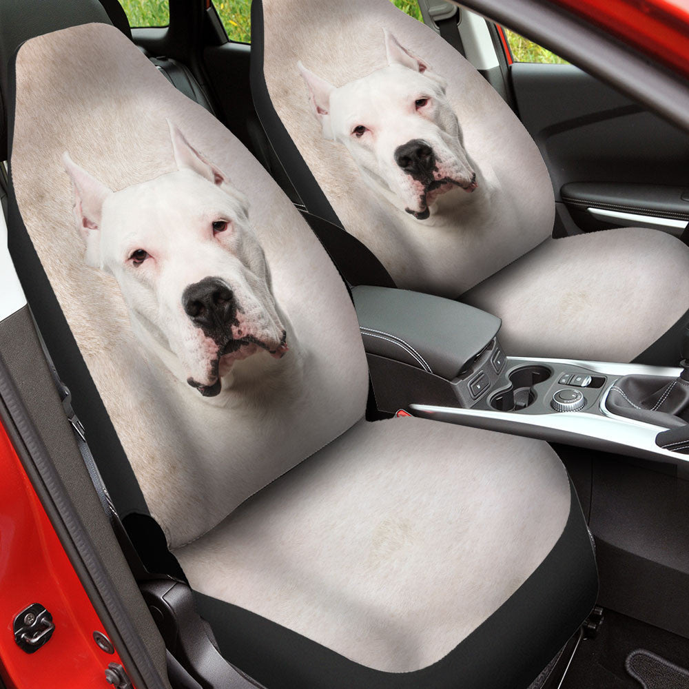 Dogo Argentino Dog Funny Face Car Seat Covers