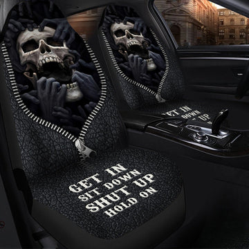 Skull Darkness Hold on Car Seat Covers Universal Fit Set 2