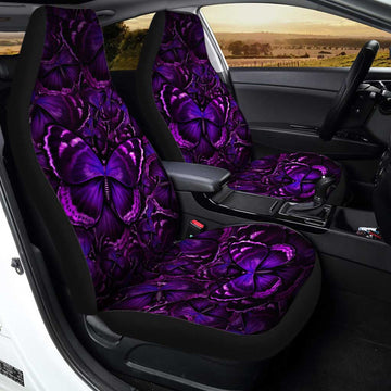 Purple Butterfly Car Seat Covers Custom Butterflies Car Interior Accessories