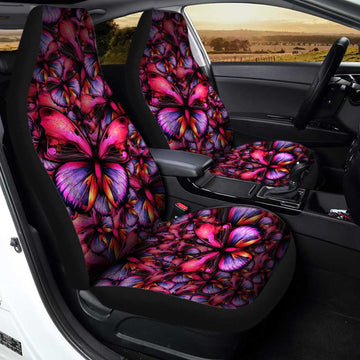 Purple Butterfly Car Seat Covers Custom Butterflies Car Accessories