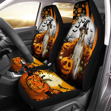 American Bulldog Halloween Pumpkin Scary Moon Car Seat Covers