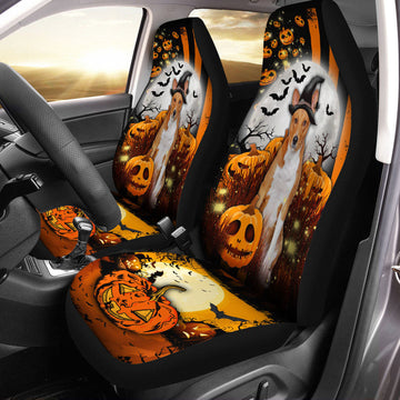 Basenji Halloween Pumpkin Scary Moon Car Seat Covers