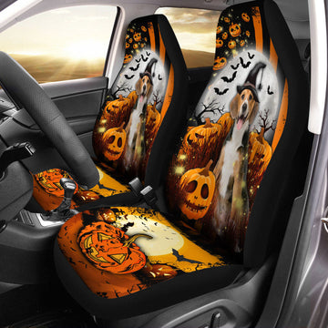 Beagle Halloween Pumpkin Scary Moon Car Seat Covers