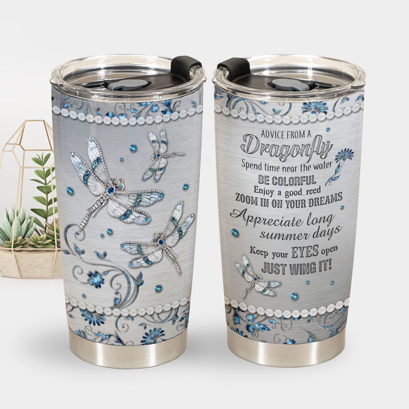 Best Custom Dragonfly Gift for Women - Boho Gifts for Women With Positive Inspirational Quote - Motivational, Religious, Spiritual, Inspirational 20oz Stainless Steel Tumbler Gifts for Women + 1666689595510.jpg